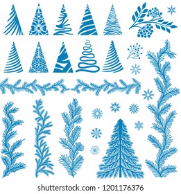 Christmas trees and branches