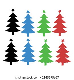 Christmas trees clip art vector illustration