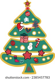 Árboles de Navidad, colección de decoraciones navideñas, feliz Navidad, regalos navideños
