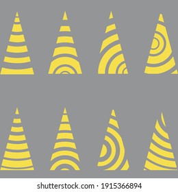 Christmas trees collection, modern flat design in trending colors 2021. Can be used for print materials - flyers, posters, business cards or for web..