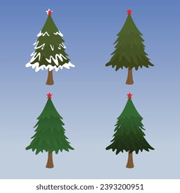 Christmas trees collection premium vector illustration