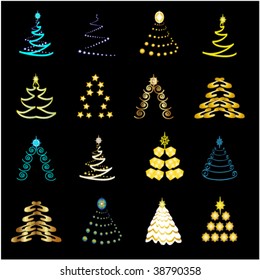 Christmas trees collection - vector