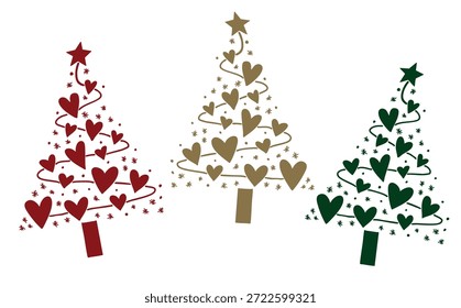 ilustração vetorial da coleção de árvores de Natal