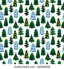 Christmas trees colored pattern