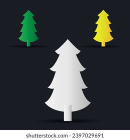 Christmas trees. Colorful vector illustration in flat cartoon style