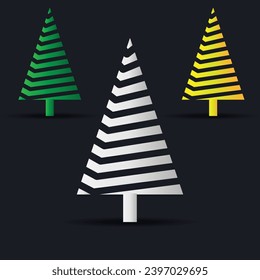 Christmas trees. Colorful vector illustration in flat cartoon style