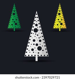 Christmas trees. Colorful vector illustration in flat cartoon style