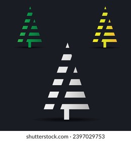 Christmas trees. Colorful vector illustration in flat cartoon style