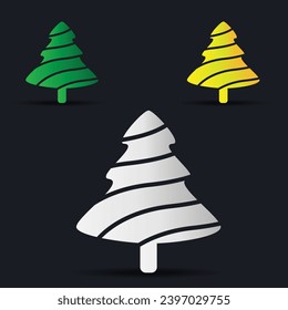 Christmas trees. Colorful vector illustration in flat cartoon style