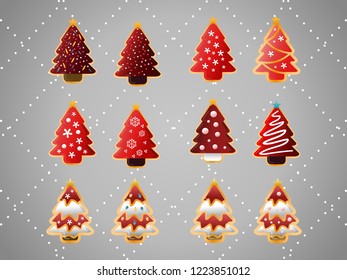 Christmas trees cookies collection
