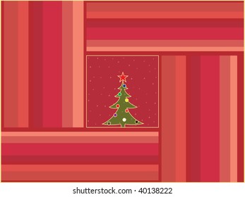 Christmas trees design with simplistic retro shapes