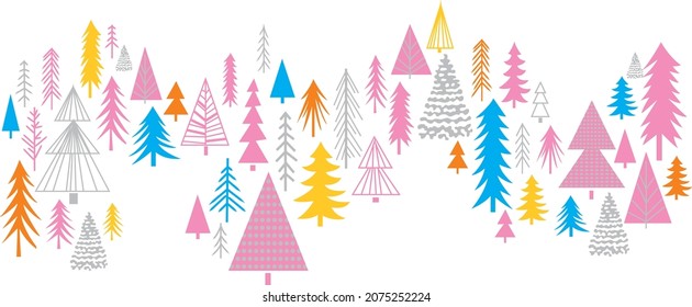 Christmas Trees in Different Colors