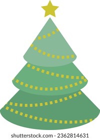 Christmas trees, christmas element icons, vector icons for holidays, flat christmas icons, vector icons of winter holidays
