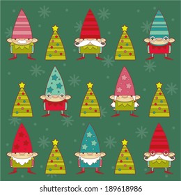 Christmas trees and elves