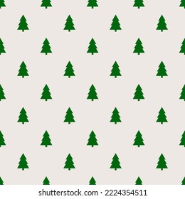 Christmas trees flat seamless pattern. Vector illustration.