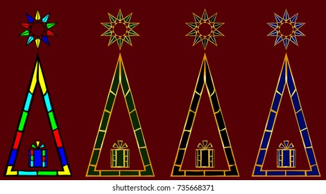 Christmas trees. Flat vector
