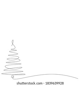 Christmas trees forest landscape. Vector illustration