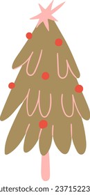 Christmas trees forest needles hand drawn
