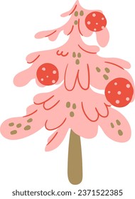 Christmas trees forest needles hand drawn