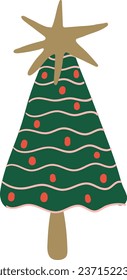 Christmas trees forest needles hand drawn