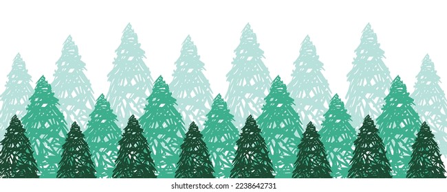Weihnachtsbäume, Wald panoramischer Banner Hintergrund. 