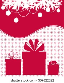 Christmas trees. Christmas gift boxes. Vector illustration