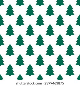 Christmas trees green seamless pattern. Vector illustration.