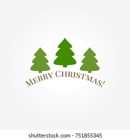 Christmas trees greeting card. Vector illustration