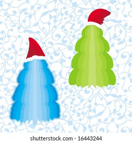 Christmas trees in hats