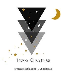 Christmas trees are hung upside down. Surreal christmas tree, Merry Christmas. EPS10 vector