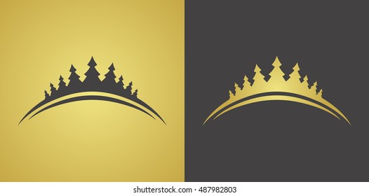 Christmas trees icon or symbol element