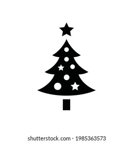 Christmas trees icon, vector simple design. Black symbol of several fir-tree, isolated on white background.
