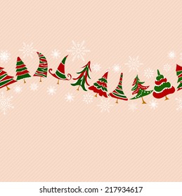 christmas trees icons seamless pattern