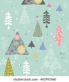 Christmas Trees Illustration 