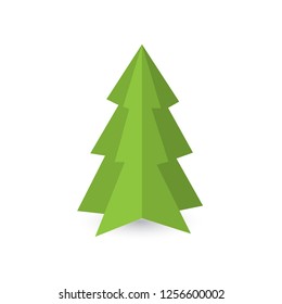 Christmas trees isolated on white background- vector illustration