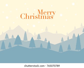 Christmas trees landscape scene background for xmas festival concept