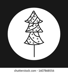 Christmas trees line icon, vector outline simple decoration element