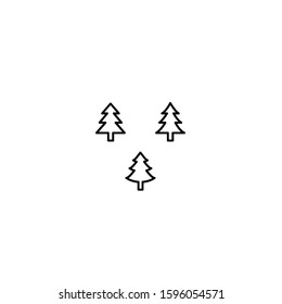 Christmas Trees Line Icons - Christmas Tree Icon Set - Pattern Outlined Elements