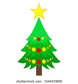 Christmas trees, modern flat design. Can be used for printed materials - leaflets, posters, business cards or for web.