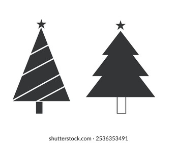  árvores de Natal, Ícone plano moderno Isolado no fundo branco