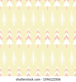 Christmas Trees Modern Style Vector Seamless Pattern