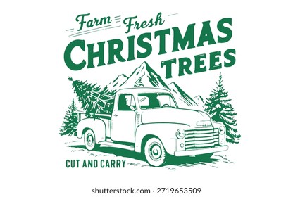 Árboles de Navidad con el desarrollo de las ilustraciones de la montaña 