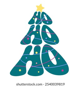 Christmas trees, NO-NO-NO, pine trees, conifers, toys, garlands, snow, star, snowflake, new year. Vector