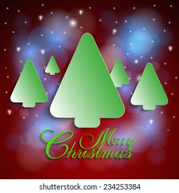 Christmas trees on abstract background