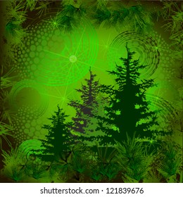 Christmas trees on the background