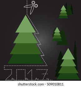 a lot of Christmas trees on the black bacground
