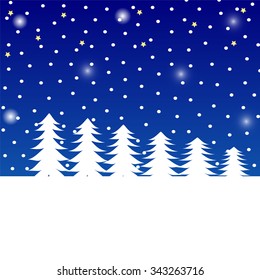 Christmas trees on a blue background