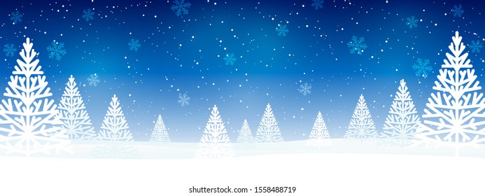 Christmas Trees On Blue Starry Background Stock Vector (Royalty Free ...