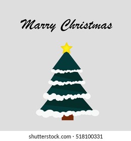Christmas trees on New Year card