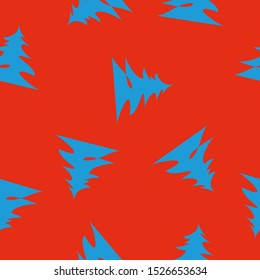 christmas trees on red background seamless pattern
